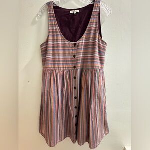 Madewell Striped Sleeveless Button-Down Dress